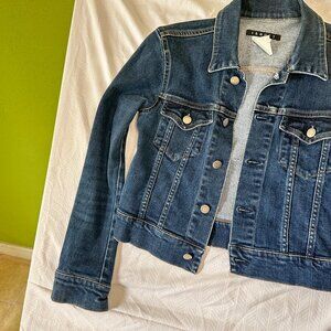 Women's Short Dark Denim Jacket Theory Sz 2